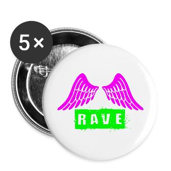 Rave - Buttons large 2.2''/56 mm (5-pack) - white - Front