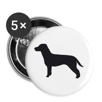 Jack Russell Terrier Silhouette - Buttons groß 56 mm (5er Pack) - Weiß - Vorne