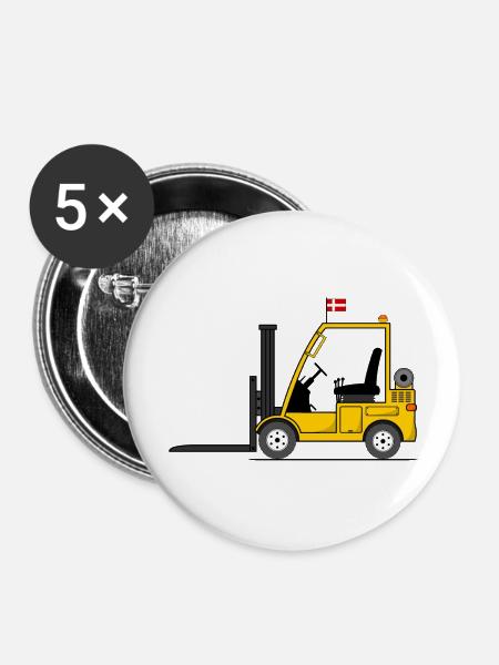 Stapler Dänemark Flagge - Buttons groß 56 mm (5er Pack) - Weiß
