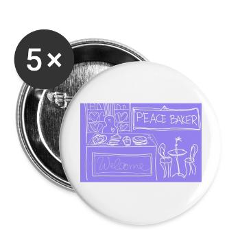 Peace Baker. - Buttons groß 56 mm (5er Pack) - Weiß - Vorne