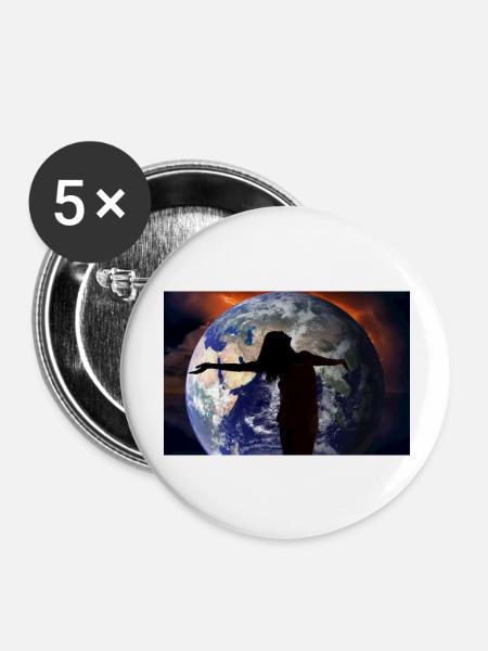 Schatten über der Welt. - Buttons groß 56 mm (5er Pack) - Weiß