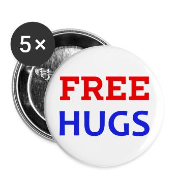 Free Hugs - Lot de 5 grands badges (56 mm) - blanc - Devant