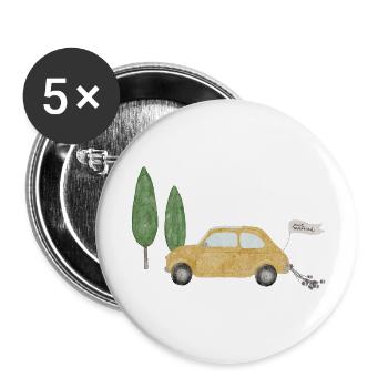 Just married - Buttons groß 56 mm (5er Pack) - Weiß - Vorne