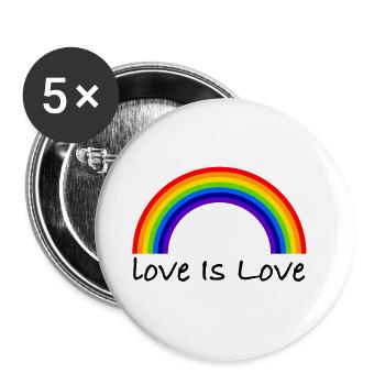 Love is love | gay, gay, lgbtq - Buttons large 2.2''/56 mm (5-pack) - white - Front