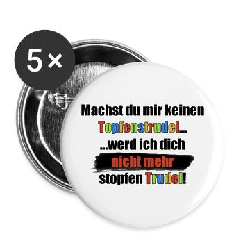 Der Topfenstrudel - Buttons groß 56 mm (5er Pack) - Weiß - Vorne