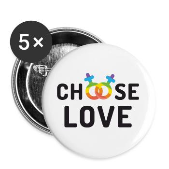 Mois de la fierté LGBT - Amour - Lot de 5 grands badges (56 mm) - blanc - Devant