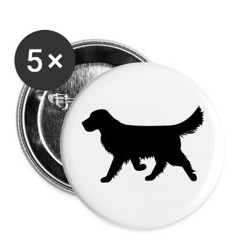 Hund - Buttons groß 56 mm (5er Pack) - Weiß - Vorne