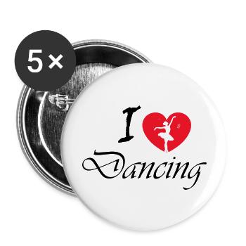 Danse Musique de danse - Lot de 5 grands badges (56 mm) - blanc - Devant