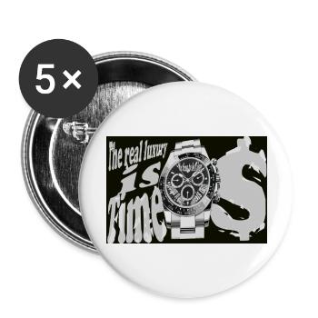 The real luxury is time - Lot de 5 grands badges (56 mm) - blanc - Devant