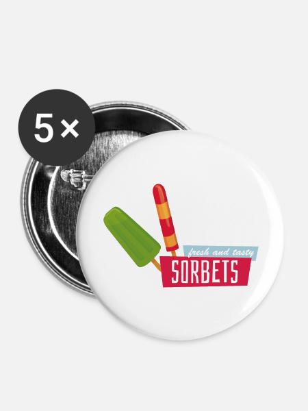 Sommer - Buttons groß 56 mm (5er Pack) - Weiß