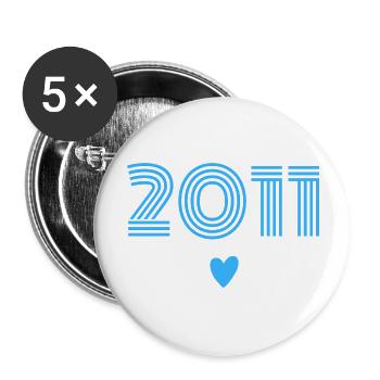 Jahrgang 2011 Junge - Buttons groß 56 mm (5er Pack) - Weiß - Vorne