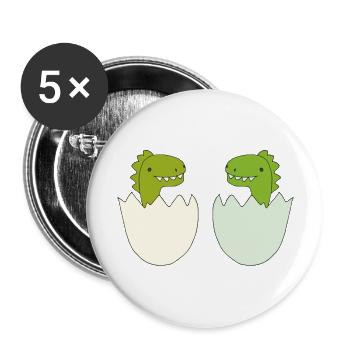 Dino Baby Friends - Buttons large 2.2''/56 mm (5-pack) - white - Front