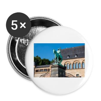 Reiterstandbild Wilhelms I. in der Kaiserpfalz - Buttons groß 56 mm (5er Pack) - Weiß - Vorne