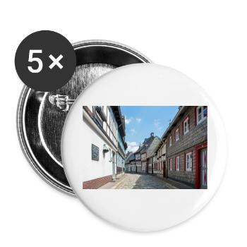 Altstadt Goslar Niedersachsen - Buttons groß 56 mm (5er Pack) - Weiß - Vorne