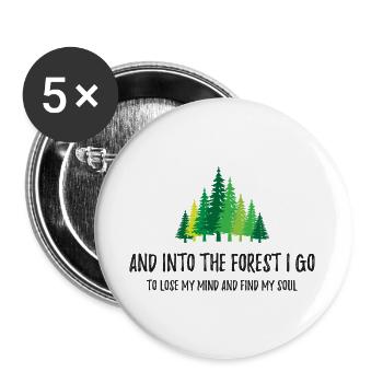 Et je vais dans la forêt - Lot de 5 grands badges (56 mm) - blanc - Devant
