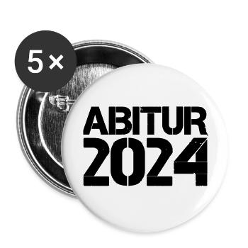 abitur 2024 - Buttons groß 56 mm (5er Pack) - Weiß - Vorne