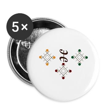 design berbère amazigh kabyle - Lot de 5 grands badges (56 mm) - blanc - Devant