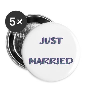 PAAR. ICH HABE GERADE GEHEIRATET. Junggesellinnenabschied. HEILIGER VALENTINSTAG. MARIES - Buttons groß 56 mm (5er Pack) - Weiß - Vorne