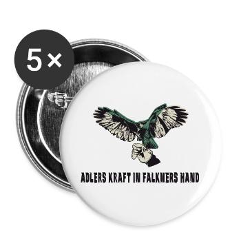 Falknerei Adler Design - Buttons groß 56 mm (5er Pack) - Weiß - Vorne