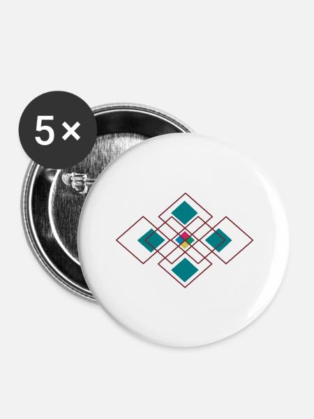Originelles Design - Buttons groß 56 mm (5er Pack) - Weiß