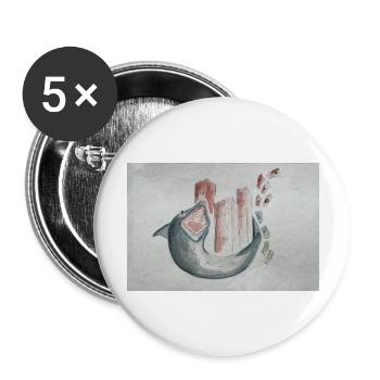 miethaie - Buttons groß 56 mm (5er Pack) - Weiß - Vorne