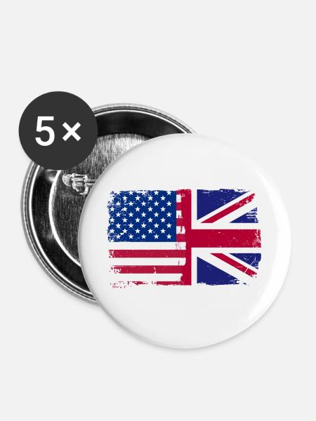 Hinweis Fusion USUK Grunge - Buttons groß 56 mm (5er Pack) - Weiß