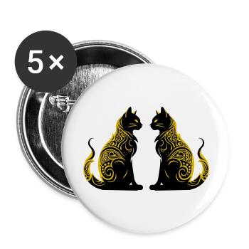 cats - Buttons groß 56 mm (5er Pack) - Weiß - Vorne