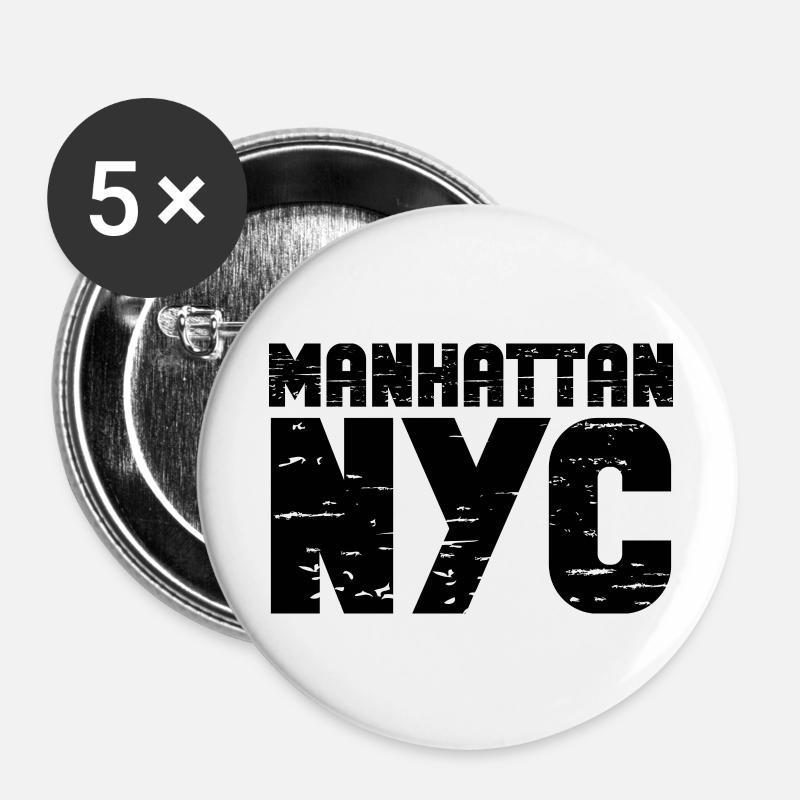 Manhattan - Buttons large 2.2''/56 mm (5-pack) - white