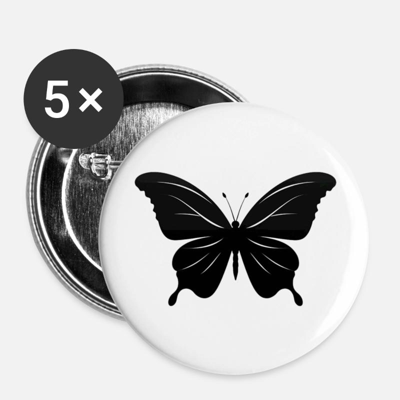 Butterfly - Buttons large 2.2''/56 mm (5-pack) - white