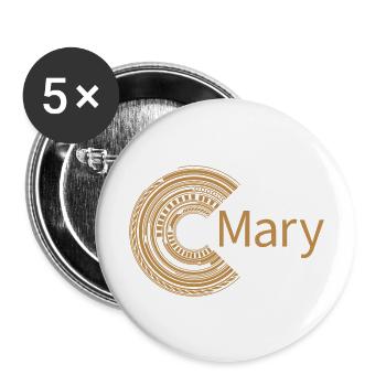 Pour Marie - Lot de 5 grands badges (56 mm) - blanc - Devant