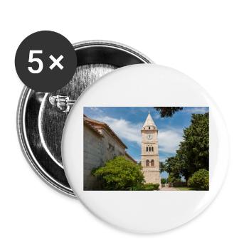 St.-Georgs-Kirche, Primošten, Šibenik-Knin, Kroatien - Buttons groß 56 mm (5er Pack) - Weiß - Vorne