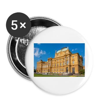 Kroatisches Nationaltheater Zagreb Kroatien - Buttons groß 56 mm (5er Pack) - Weiß - Vorne