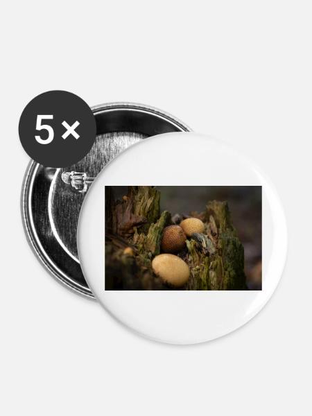 Magic-Mushrooms - Buttons groß 56 mm (5er Pack) - Weiß