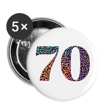 70th Anniversary Leopard - Buttons large 2.2''/56 mm (5-pack) - white - Front