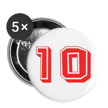 10. 10 ANS. 10e ANNIVERSAIRE. ANNIVERSAIRE 10 ANS. - Lot de 5 grands badges (56 mm) - blanc - Devant
