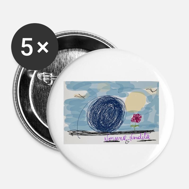 Non Sense song - Buttons large 2.2''/56 mm (5-pack) - white