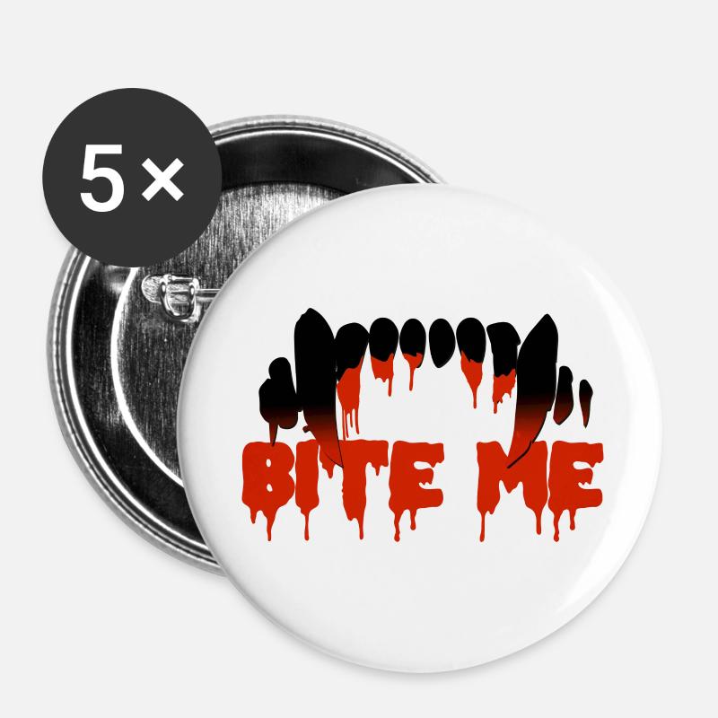 Horror Halloween Design - Vampire Fangs - Buttons large 2.2''/56 mm (5-pack) - white