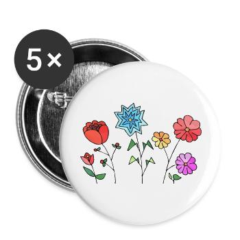 Flowers - Buttons large 2.2''/56 mm (5-pack) - white - Front