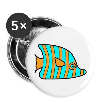 fisch - Buttons groß 56 mm (5er Pack) - Weiß - Vorne