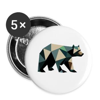 Bear, Polygon, Angular, Hiking, Trees, Animal, Wilderness, Nature - Buttons large 2.2''/56 mm (5-pack) - white - Front