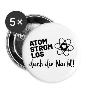 Sprüche Winter Atomstromlos durch die Nacht - Buttons groß 56 mm (5er Pack) - Weiß - Vorne