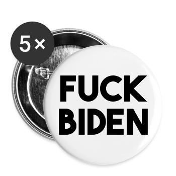 FUCK BIDEN - Buttons large 2.2''/56 mm (5-pack) - white - Front