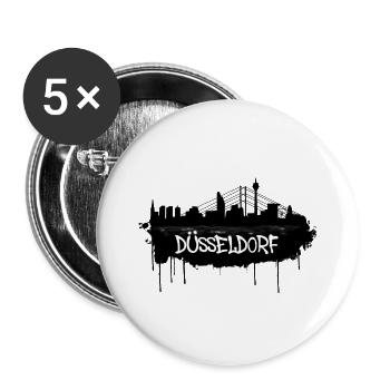 Dusseldorf Graffiti Skyline - Buttons large 2.2''/56 mm (5-pack) - white - Front