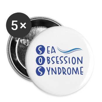 Humour Well-being Sea - Buttons large 2.2''/56 mm (5-pack) - white - Front