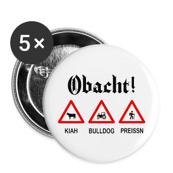 Obacht Lustige Sprüche Humor - Buttons groß 56 mm (5er Pack) - Weiß - Vorne
