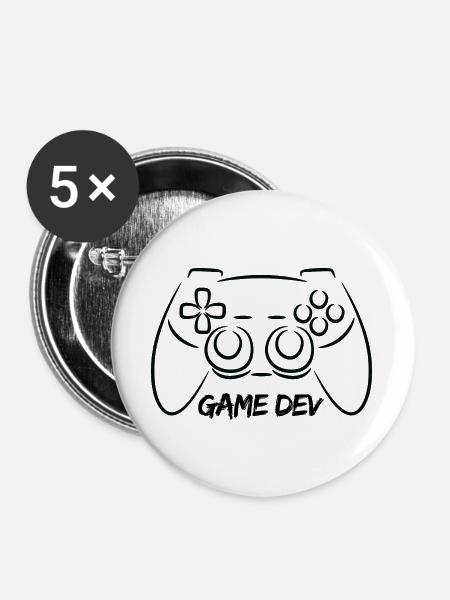 Videospielproduzent - Buttons groß 56 mm (5er Pack) - Weiß