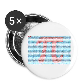 Pi T-Shirt 3,14 Pi Number Symbol Geek Math Lover - Buttons large 2.2''/56 mm (5-pack) - white - Front