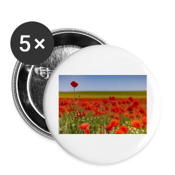 Poppy Field - Buttons large 2.2''/56 mm (5-pack) - white - Front
