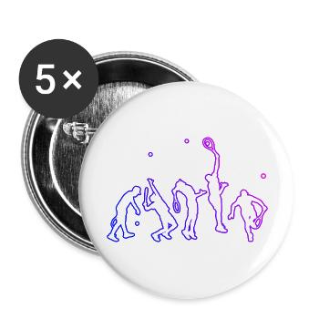 Tennis Play Tennis Joueurs de tennis pour hommes - Lot de 5 grands badges (56 mm) - blanc - Devant