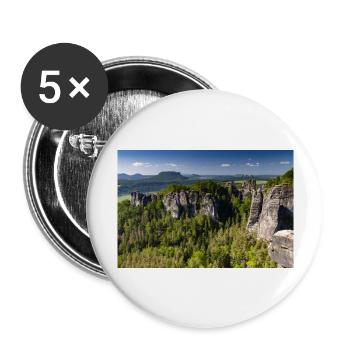 Bastei en Suisse saxonne - Lot de 5 grands badges (56 mm) - blanc - Devant